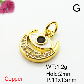 Fashion Copper Pendant  Micro Pave Cubic Zirconia & Enamel  XFPC06907vaia-L002