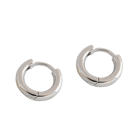 925 Silver Earrings WT:1.9g Inner:7.4mmT:2.3mm JE2147biim-Y18 HEH448