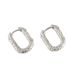 925 Silver Earrings WT:2.8g Inner:6*10.6mmT:2.7mm JE2167ainm-Y18 EB069