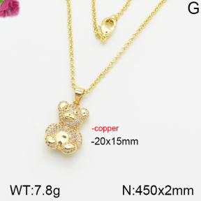 Fashion Copper Bear Necklaces  TN5000163ahjb-J40