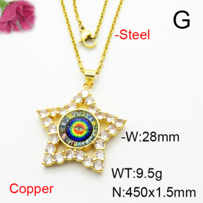 Fashion Copper Necklace  F6N404397baka-L002