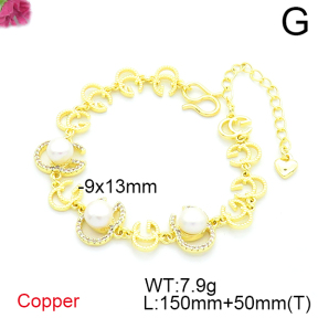 Fashion Copper Bracelet  Cultured Freshwater Pearls  F6B405235biib-L036
