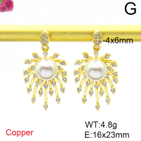 Fashion Copper Earrings  Plastic Imitation Pearls  F6E403956vhkb-L036