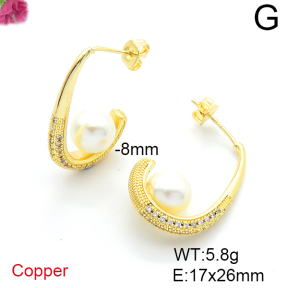 Fashion Copper Earrings  Shell Beads  F6E404011vhha-L036