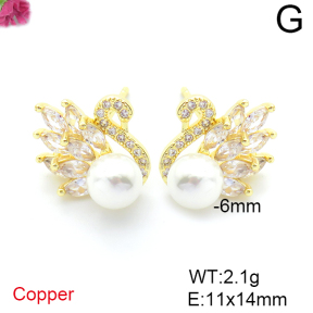 Fashion Copper Earrings  Plastic Imitation Pearls  F6E404013bhia-L036