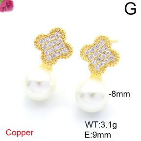 Fashion Copper Earrings  Shell Beads  F6E404014bhva-L036