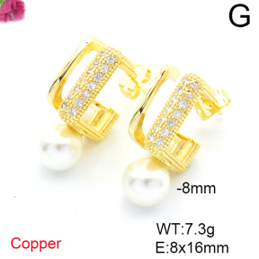Fashion Copper Earrings  Shell Beads  F6E404017ahjb-L036