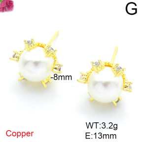 Fashion Copper Earrings  Shell Beads  F6E404020bhva-L036