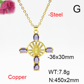 Fashion Copper Necklace  F6N404442ablb-L002
