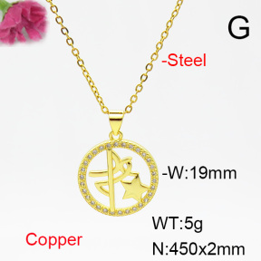 Fashion Copper Necklace  F6N404462avja-L002
