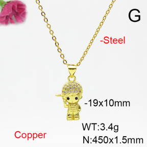 Fashion Copper Necklace  F6N404469vail-L002