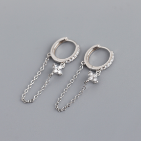 925 Silver Earrings WT:1.66g 11.8*32mm JR2695biho-Y10 EH1403