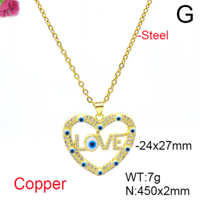 Fashion Copper Necklace  F6N404649vbnb-L017