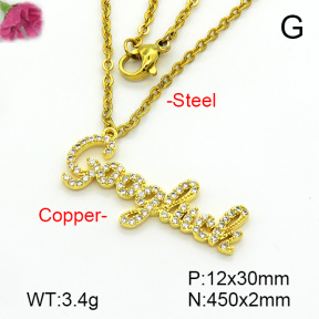 Fashion Copper Necklace  F7N401590bbml-L035