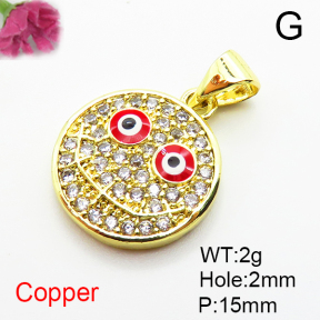 Fashion Copper Pendant  Micro Pave Cubic Zirconia & Enamel  XFPC04810aajl-L035