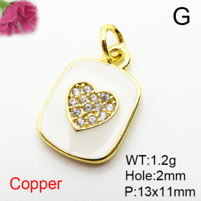 Fashion Copper Pendant  Micro Pave Cubic Zirconia & Enamel  XFPC04854vail-L035