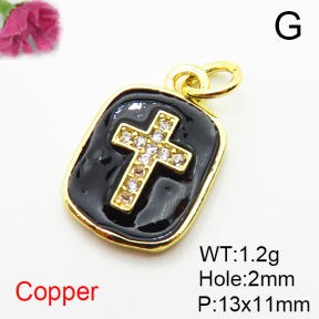 Fashion Copper Pendant  Micro Pave Cubic Zirconia & Enamel  XFPC04863vail-L035
