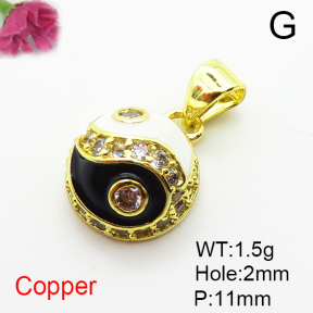 Fashion Copper Pendant  Micro Pave Cubic Zirconia & Enamel  XFPC04923aajl-L035