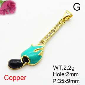 Fashion Copper Pendant  Micro Pave Cubic Zirconia & Enamel  XFPC04929aajl-L035