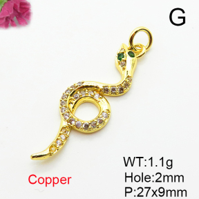 Fashion Copper Pendant  Micro Pave Cubic Zirconia  XFPC04992avja-L035