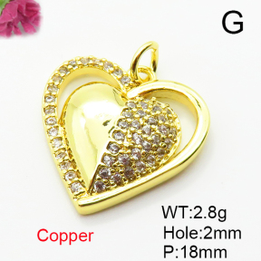 Fashion Copper Pendant  Micro Pave Cubic Zirconia  XFPC05028aajl-L035