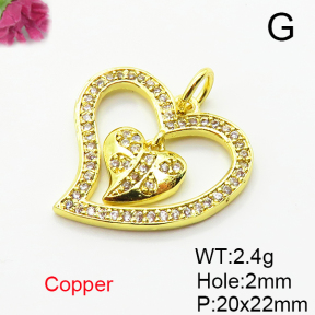 Fashion Copper Pendant  Micro Pave Cubic Zirconia  XFPC05034aakl-L035