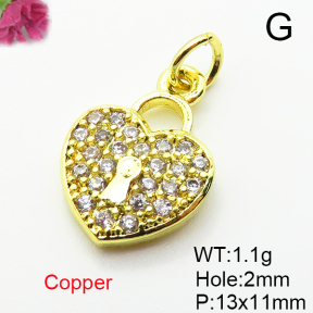 Fashion Copper Pendant  Micro Pave Cubic Zirconia  XFPC05043vail-L035