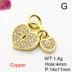 Fashion Copper Pendant  Micro Pave Cubic Zirconia  XFPC05046baka-L035