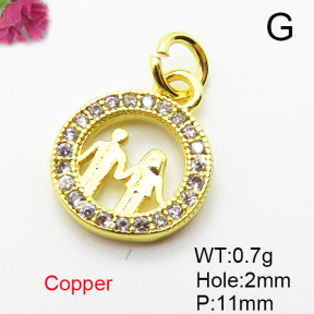 Fashion Copper Pendant  Micro Pave Cubic Zirconia  XFPC05076avja-L035