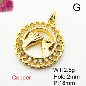 Fashion Copper Pendant  Micro Pave Cubic Zirconia  XFPC05082avja-L035