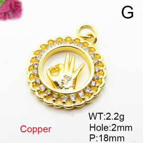 Fashion Copper Pendant  Micro Pave Cubic Zirconia  XFPC05085avja-L035