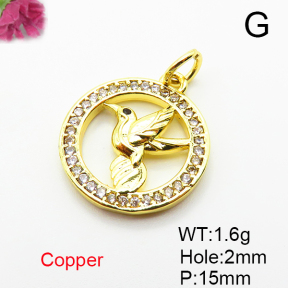 Fashion Copper Pendant  Micro Pave Cubic Zirconia  XFPC05091avja-L035