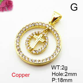 Fashion Copper Pendant  Micro Pave Cubic Zirconia  XFPC05100baka-L035