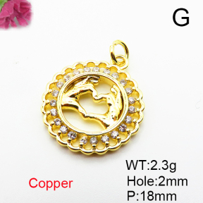 Fashion Copper Pendant  Micro Pave Cubic Zirconia  XFPC05106avja-L035