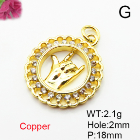 Fashion Copper Pendant  Micro Pave Cubic Zirconia  XFPC05115avja-L035