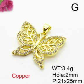 Fashion Copper Pendant  Micro Pave Cubic Zirconia  XFPC05130aakl-L035