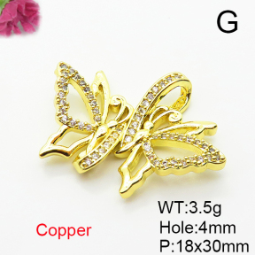 Fashion Copper Pendant  Micro Pave Cubic Zirconia  XFPC05133aakl-L035