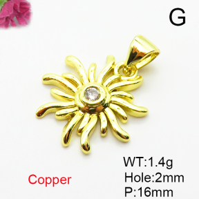 Fashion Copper Pendant  Micro Pave Cubic Zirconia  XFPC05166vaia-L035