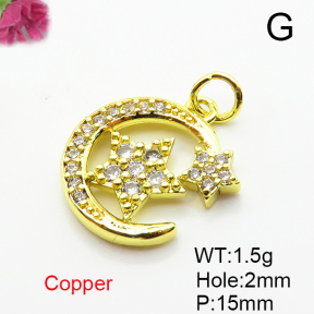 Fashion Copper Pendant  Micro Pave Cubic Zirconia  XFPC05178vail-L035