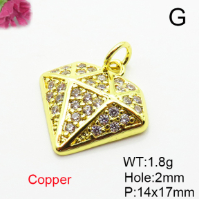 Fashion Copper Pendant  Micro Pave Cubic Zirconia  XFPC05202avja-L035
