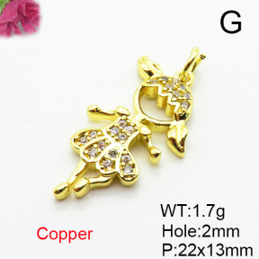 Fashion Copper Pendant  Micro Pave Cubic Zirconia  XFPC05205avja-L035