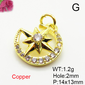 Fashion Copper Pendant  Micro Pave Cubic Zirconia  XFPC05241vail-L035