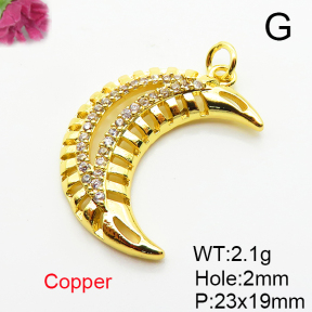 Fashion Copper Pendant  Micro Pave Cubic Zirconia  XFPC05244aajl-L035