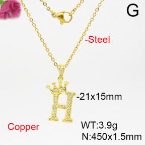 Fashion Copper Necklace  F6N403761bblk-L035