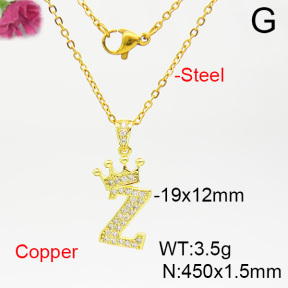 Fashion Copper Necklace  F6N403762bblk-L035