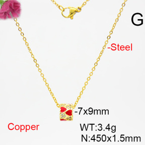 Fashion Copper Necklace  F6N403777vbll-L035