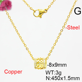 Fashion Copper Necklace  F6N403784bblk-L035