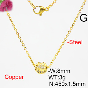 Fashion Copper Necklace  F6N403793abli-L035