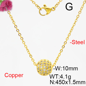 Fashion Copper Necklace  F6N403820ablh-L035