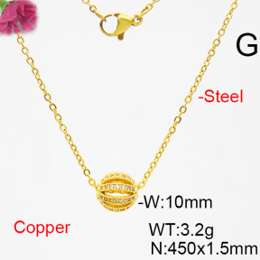 Fashion Copper Necklace  F6N403823vbll-L035